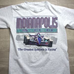 Vtg Indianiapolis 500 T Shirt Midwest Embroidery Size L